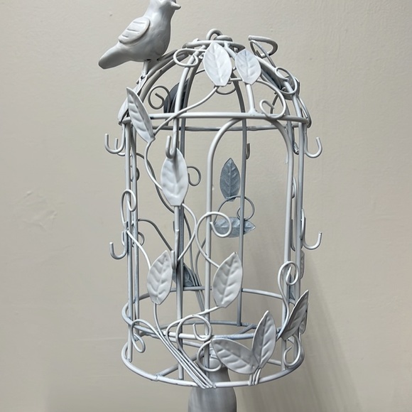 White Bird cage jewelry Organizer - Picture 2 of 14